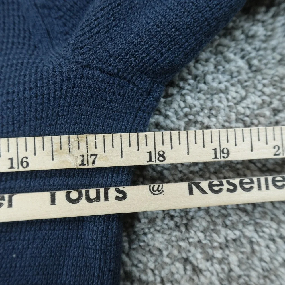 Banana Republic Sweater Mens‎ S Blue Merino Wool Waffle Knit Crewneck Pullover